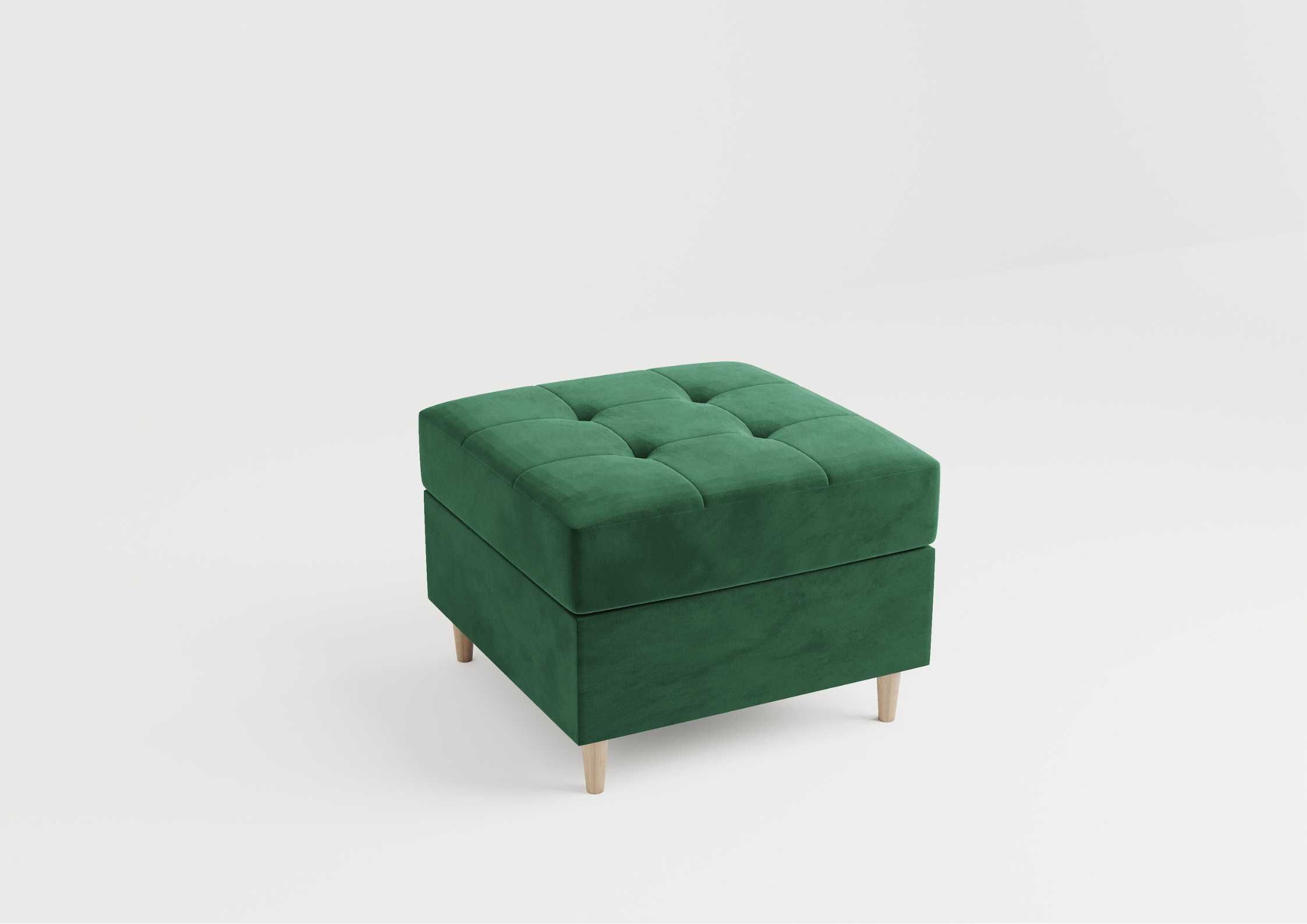 Zielona pufa pikowana